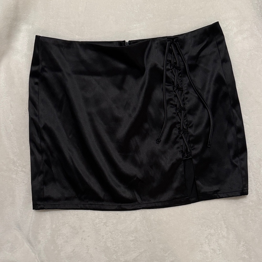 Beverly and Beck Elegant Black Satin Skirt
